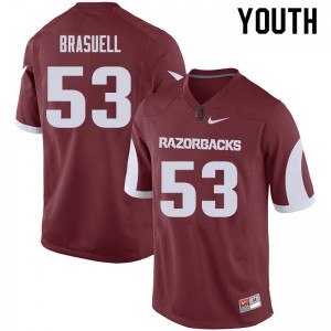 Youth Arkansas Razorbacks Ben Brasuell #53 Cardinal Stitched Jersey 319192-689