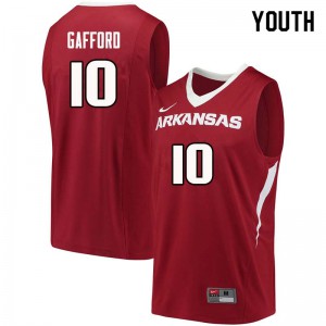 Youth Arkansas Razorbacks Daniel Gafford #10 Cardinal Alumni Jerseys 945217-795