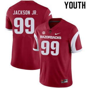 Youth Arkansas Razorbacks Enoch Jackson Jr. #99 University Cardinal Jersey 776338-296