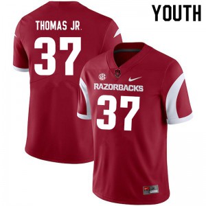 Youth Arkansas Razorbacks Eric Thomas Jr. #37 Cardinal Football Jersey 844088-543