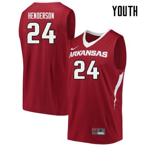Youth Arkansas Razorbacks Ethan Henderson #24 Cardinal Player Jerseys 877287-108