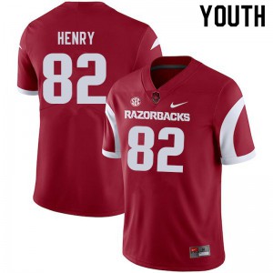 Youth Arkansas Razorbacks Hudson Henry #82 Cardinal Alumni Jersey 909274-646