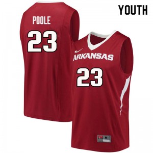 Youth Arkansas Razorbacks Ike Poole #23 Stitch Cardinal Jersey 394255-572
