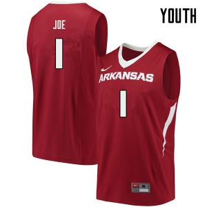 Youth Arkansas Razorbacks Isaiah Joe #1 Stitch Cardinal Jersey 245415-585