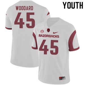 Youth Arkansas Razorbacks Jackson Woodard #45 College White Jerseys 516656-920