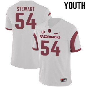 Youth Arkansas Razorbacks Jashaud Stewart #54 College White Jersey 454497-380