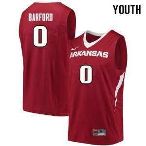 Youth Arkansas Razorbacks Jaylen Barford #0 Cardinal Official Jerseys 931440-454