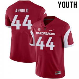 Youth Arkansas Razorbacks Jermarcus Arnold #44 Cardinal Official Jerseys 484362-705