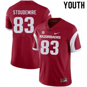 Youth Arkansas Razorbacks Jimmie Stoudemire #83 Cardinal Embroidery Jersey 572326-432