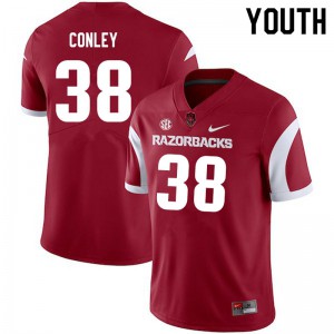Youth Arkansas Razorbacks Jon Conley #38 NCAA Cardinal Jersey 299195-327