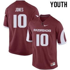 Youth Arkansas Razorbacks Jordan Jones #10 Cardinal High School Jerseys 663794-378