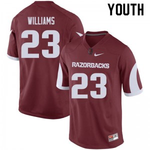 Youth Arkansas Razorbacks Maleek Williams #23 Cardinal Player Jersey 923837-907