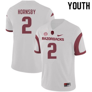 Youth Arkansas Razorbacks Malik Hornsby #2 Embroidery White Jersey 711270-998