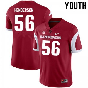 Youth Arkansas Razorbacks Marcus Henderson #56 Cardinal Official Jersey 837941-686