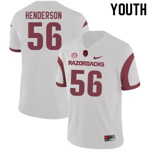 Youth Arkansas Razorbacks Marcus Henderson #56 White Alumni Jerseys 518439-260