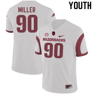 Youth Arkansas Razorbacks Marcus Miller #90 Alumni White Jersey 936491-680