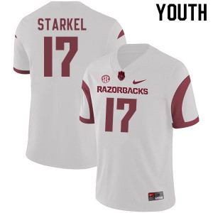 Youth Arkansas Razorbacks Nick Starkel #17 White Stitched Jersey 357401-857