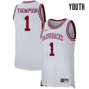 Youth Arkansas Razorbacks Trey Thompson #1 White University Jerseys 882562-920