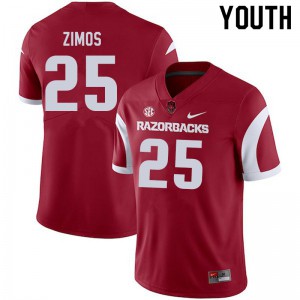 Youth Arkansas Razorbacks Zach Zimos #25 Alumni Cardinal Jerseys 603432-736