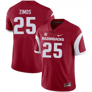 Men Arkansas Razorbacks Zach Zimos #25 Cardinal Football Jerseys 935309-289